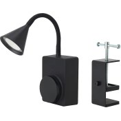 تصویر نورافکن LED گیره ای ایکیا مدل TAGVIRKE مشکی/ باتری خور 