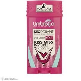 تصویر استیک ضد تعریق زنانه آمبرلا مدل کیس میس حجم 90 میلی لیتر Umbrella Kiss Miss Deodorant Cream for Women 90ml