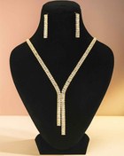 تصویر نیم‌ست گردنبند و گوشواره زنانه تنیسی فول نگین – شیک و ماندگار 