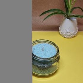 تصویر شمع پودری رنگی - سبز تیره ا Colored powder candle Colored powder candle