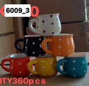 تصویر پک فنجان قهوه خوری رنگی طرح خالدار ۶ عددی دونه ای ۸۶ تومان 