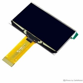 تصویر نمایشگر OLED تک رنگ زرد 2.42 اینچ دارای ارتباط SPI/IIC/Parallel و چیپ درایور SSD1309 با کابل فلت 24 پین Plug In 