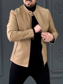 تصویر کت چرم 6501 خاکی 