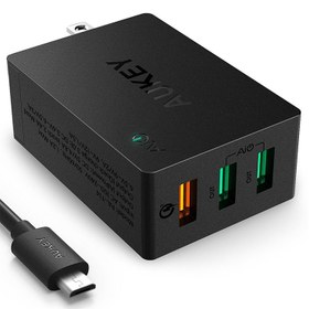 تصویر شارژر دیواری 3 پورت آکی Aukey PA-T14 Quick Charge 3.0 Wall Charger 