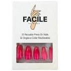 تصویر ناخن مصنوعی Facile by Alexa مدل Red Press-On Nails |24 عددی اصل 