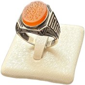 تصویر انگشتر عقیق مردانه یمن اصل چهارده معصوم 