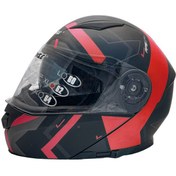 تصویر کلاه فک متحرک intense راپیدو مدل 950 مشکی قرمز 