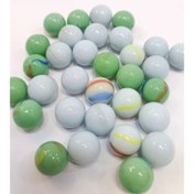 تصویر تیله بازی ۵۰ عددی شیشه‌ای 