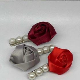 تصویر گیره سر مروارید و گل کد ۲۰۲۹ - قرمز 