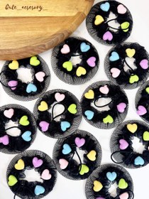 تصویر کش مو توری طرح قلب 