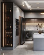 تصویر کابینت آشپزخانه های گلاس مدرن 