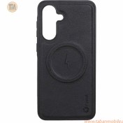 تصویر قاب Crystal طرح چرم MagSafe مدل Samsung Galaxy A56 / A36 - مشکی 