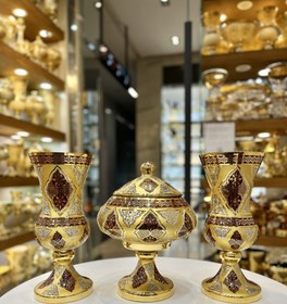 تصویر ست سه تیکه دکوری طلایی 