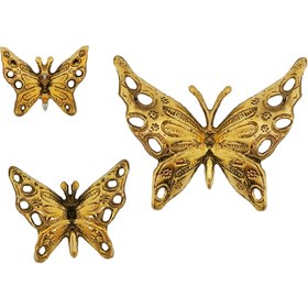 تصویر دکوری برنجی برنزی دیوارکوب پروانه Brass decoration, butterfly wall hanging model