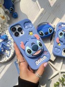 تصویر کاور سیلیکونی فانتزی استیچ اپل مناسب آیفون ۱۲ و ۱۳ پرومکس با پاپ سوکت 