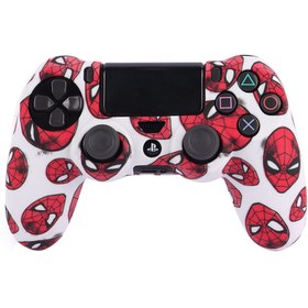 تصویر روکش دسته بازی PS4 طرح Spider-man زمینه سفید PS4 Controller Cover