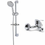 تصویر علم دوش حمام یونیکا ست ۲ عددی کروم 