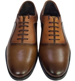 تصویر کفش چرم مجلسی عسلی مدل ونیز Formal leather shoes