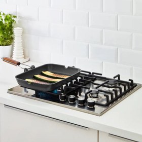 تصویر تابه گریل ایکیا مدل 550 سایز 35 - مشکی مات 