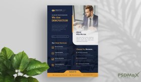 تصویر تراکت لایه باز شرکتی سورمه ای 