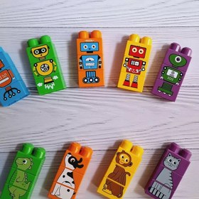 تصویر بازی فکری بافرزندان آجره جورواجورچین حیوانات 