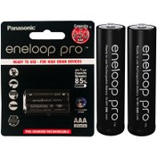 تصویر باتری نیم قلمی قابل شارژ پاناسونیک مدل eneloop pro-HR03 بسته دو عددی Panasonic eneloop pro-HR03 AAA Rechargeable Battery - Pack Of 2