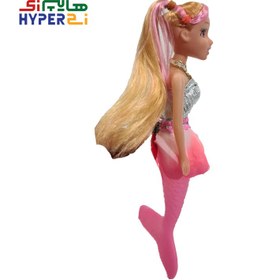 تصویر عروسک باربی پری دریایی رنگ صورتی 