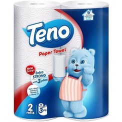 تصویر دستمال کاغذی حوله ای تنو 2 قلو 3 لایه 