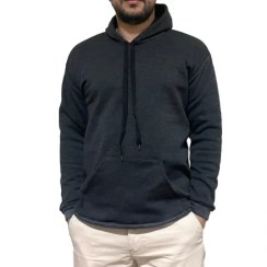 تصویر هودی مردانه رنگ زغالی 