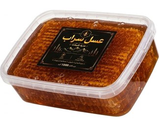 تصویر عسل طبیعی موم دار سراب یک کیلویی Natural sarab honey with honeycomb 1kg