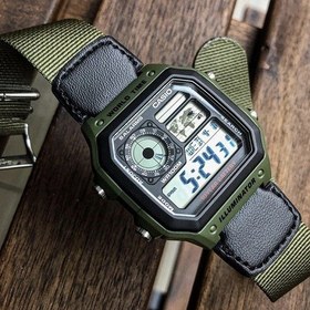 تصویر ساعت مچی اورجینال مردانه کاسیو Casio سبز | مشکی| مشکی| کد رفرنس AE-1200WHB-1B کد محصول:66692