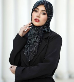 تصویر روسری ژان ژان ، راه راه - کرم / ۹۰ سانت 