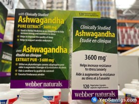 تصویر آشواگاندا وبر نچرالز 3600 میلی گرم(120 کپسول) Ashwagandha stress relief Webber Naturals 120 capsules 3600mg