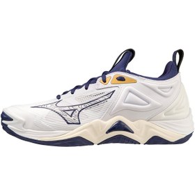 تصویر کفش والیبال Wave Momentum 3 یونیسکس سفید میزانو Mizuno 