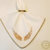 تصویر دستمال سفره چاپدار طلایی طرح Angel 