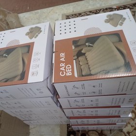 تصویر تشک بادی خودرو به همراه پمپ باد و رویه مخمل مخصوص سمند 206پارس تیبا پراید کوئیک اطلس تارا 405 و سدان خارجی 