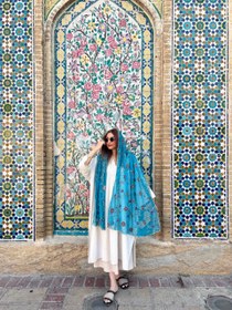 تصویر شال هندی نیلی 