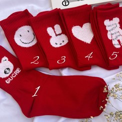 تصویر جوراب ساقدار قرمز - طرح 