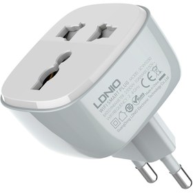 تصویر تبدیل 3 به 2 هوشمند الدینیو مدل Ldnio SCW 1050 ا Ldnio Wifi Smart Power Plug scw1050 Ldnio Wifi Smart Power Plug scw1050