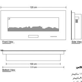 تصویر شومینه برقی مدل هیزم فایبرگلاس کد 120 