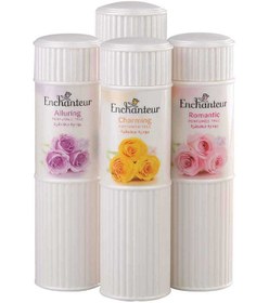 تصویر پودر خوشبو و جذاب، رمانتیک و فوق‌العاده 250 گرم، بسته ۴ عددی برند enchanteur 