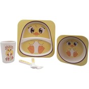 تصویر ظرف غذای 5 تکه کودک کوکو بامبو طرح جوجه 