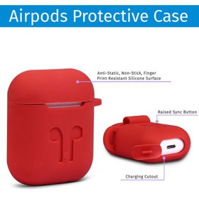تصویر کاور ژله ای سیلیکونی مناسب برای کیس ایرپاد 2 ا Silicone gel cover for AirPods 2 case Silicone gel cover for AirPods 2 case