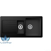 تصویر سینک گرانیتی انزو طرح شاک تک لگن توکار مشکی 