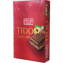 تصویر شکلات شیری با مغزی کرم فندقی تیدو شیرین عسل - 7گرم بسته 50 عددی 