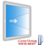 تصویر پنجره دوجداره UPVC لولایی تک حالته ویستابست- طرح تک لنگه بازشو 