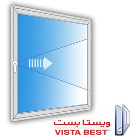 تصویر پنجره دوجداره UPVC لولایی تک حالته ویستابست- طرح تک لنگه بازشو 