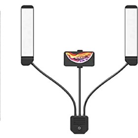 تصویر نور ال ای دی دو بازو (شاخ گوزنی) RoHS LED Double Arm Light (همراه با کیف، ریموت و سه پایه) 