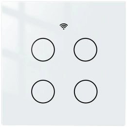 تصویر کلید 4 پل هوشمند لمسی WiFi - سفید 