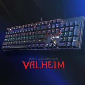 تصویر کیبورد گیمینگ ردراگون مدل K608 Valheim Rainbow 